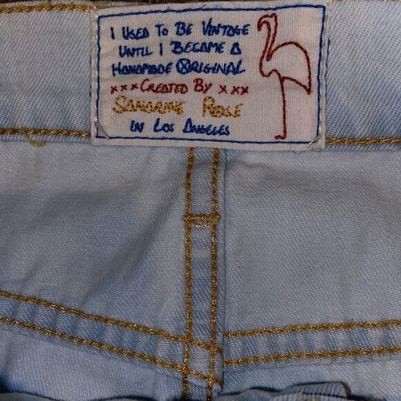 Anthropologie Sandrine Rose Flamingo Palm tree Pattern Ankle Light Wash 24 - Picture 11 of 12